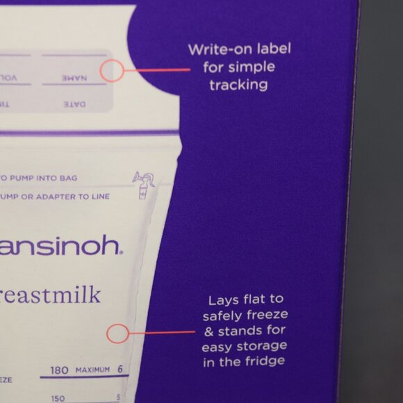 Lansinoh Breastmilk Flat Freezer Storage Bag Safe Strong Baby Shower 6oz 50 Each - Picture 5 of 10